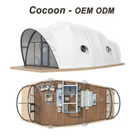 Tente tunnel cocon à double entrée pour l'extérieur avec 2 pièces, conçue pour un hébergement de luxe en safari africain
