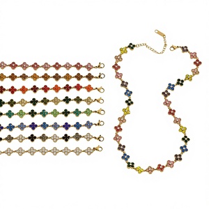 Collar de Acero Inoxidable de Alta Gama para Mujer, con Trébol de Cuatro Hojas de Piedra Natural, Diseño Deportivo y Lujoso, Novedad Transfronteriza, a un Precio Accesible - Product Image 1