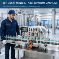 Machine de remplissage de liquides à pompe magnétique à 4 têtes, buse automatique, haute précision, utilisation facile, 220V, remplisseur de bouteilles en plastique de bureau pour jus/eau