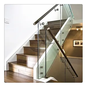 Indoor Escalier Gusseisen Treppe Glas Treppen geländer Edelstahl Handläufe