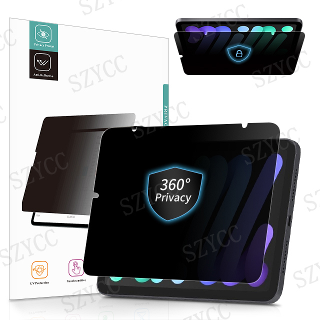 New Customized Anti Spy Anti Peep Film 360 Degree Privacy Filter Full Glue Anti Blue Light Film for iPad Mini 6