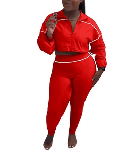 Completo Sportivo da <span class=keywords><strong>Donna</strong></span> Autunno 2025, Set Due Pezzi Casual con Top Corto con Zip a Manica Lunga e Leggings Coordinati - Product Image 4