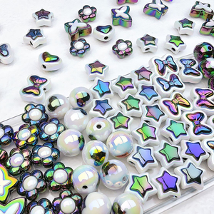 200pcs <strong>Black</strong> and White Contrast Acrylic Round <strong>Beads</strong> Sweet Cool Butterfly Love Resin <strong>Beads</strong> for DIY Hand Stringing - Product Image 5