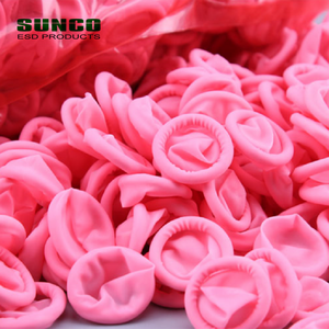 Sunco ESD Ditali in Lattice Rosa Monouso per Uso Industriale, Antistatici e Antiscivolo, Impermeabili, Misure S/M/L - Product Image 3