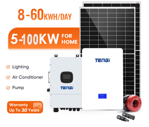 Système d'énergie solaire domestique hybride complet 5kw 10kw 15kw 20kw 30kw hors réseau panneaux solaires avec batterie et onduleur 300ah pour la maison - Product Image 4