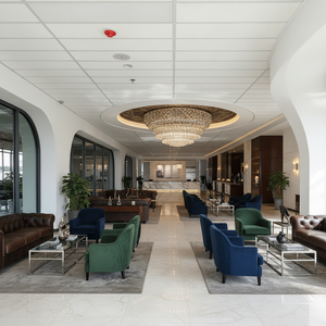 แผงกันเสียงสำหรับใช้ในการประชุมเชิงปฏิบัติการแผ่นฝ้าเพดานแบบแขวนทำจากขนหินอะคูสติก - Product Image 3