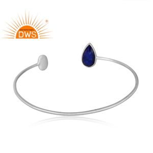 Pulsera de piedras preciosas de lapislázuli para niñas, fabricante de joyería de moda, pulsera de plata de ley 925 fina, Colección Vintage - Product Image 3