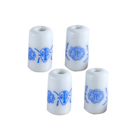 En gros Bleu Blanc Céramique Décalcomanie Tube Perles Lâche Porcelaine Grand Trou Tube Entretoise Perles pour DIY Bijoux Résultats