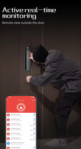 Qleung新しい到着3D顔Cerraduraデジタルドアロック猫目Tuyaビデオ通話コード指紋スマートロック - Product Image 3