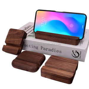 Madeira Sólida Desktop Mobile Phone Holder Noz Preta Moderna Preguiçoso Suporte para Tablet Ornamentos Office Decor Acessórios Natal - Product Image 4