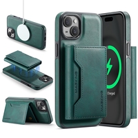Sarung dompet 2 in 1 kulit dengan slot kartu, sarung kulit desain pengisi daya nirkabel iPhone 12/12 Pro/13/14/15 Plus/16 Promax