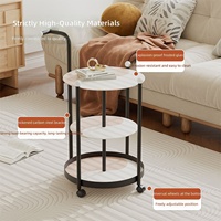 Table d'appoint coulissante amovible avec chariot, plateau en verre trempé multicouche et cadre noir