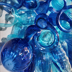 Gradient Blue Murano Glass <b>Branch</b> Shape Ceiling Chandelier Abstract Art Design For Restaurant High End Commercial Interior <b>Light</b> - Product Image 2