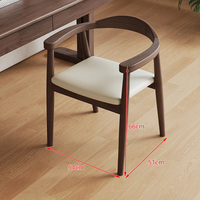 Fauteuil demi-lune en bois massif Source Factory, chaise de bureau à coussin moelleux pour la maison, le bureau, la chambre à coucher, la salle à manger