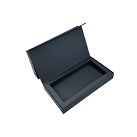 Emballage en feuille UV personnalisé en gros, électronique intelligente, appareil photo, téléphone, boîte en carton noir, laminage mat, gaufrage, recyclable