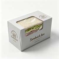 Boîtes à sandwich avec fenêtre, emballage cadeau pour pâtisserie, boîte d'emballage pour muffins, mini gâteaux, beignets, desserts, biscuits, papier d'emballage