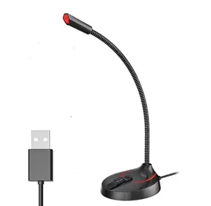 โต๊ะ GOOSENECK ไมโครโฟน 3.5 มม.หรือ USB สายตัดเสียงรบกวนสำหรับเกมคอมพิวเตอร์
