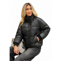 Chaqueta Acolchada Ligera para Mujer con Cuello Alto, Manga Larga, Cremallera y Botones Delanteros, con Cordón Ajustable en el Bajo, Estilo Urbano, para Combinar en Capas, OEM