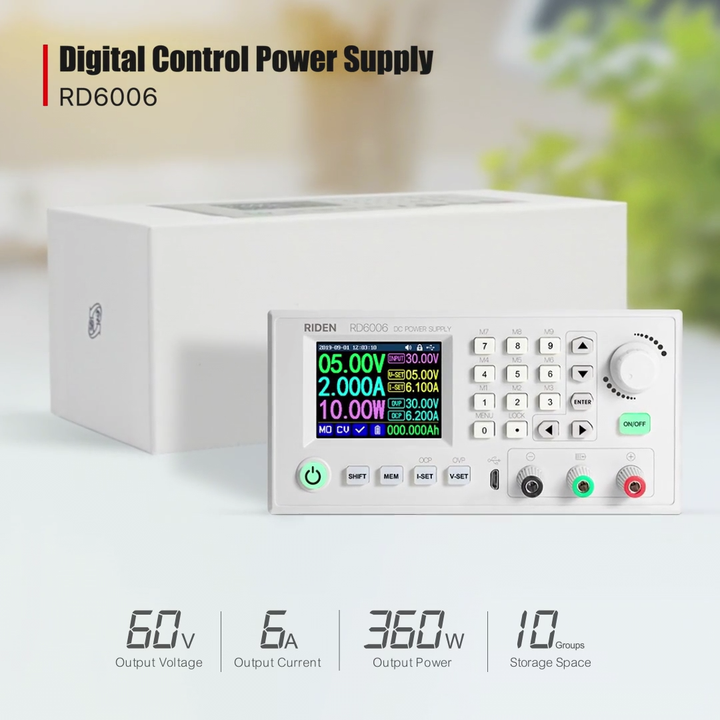 RD RD6006W USB WiFi DC-DC降圧型可変調整式安定化ラボ電源 60V 6A 