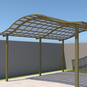 现代屋顶可伸缩车棚带拱形屋顶聚碳酸酯铝材料车库高质量 - Product Image 2