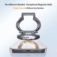 Support de téléphone de bureau pliable multi-angle réglable de haute qualité, antidérapant, à double anneau magnétique puissant en alliage d'aluminium stable