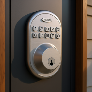 โซมอส สมาร์ท ดอร์ล็อคประตูเหล็กอัลลอยด์อะลูมิเนียม ป้องกันการแอบดูรหัส ลายนิ้วมือ รองรับแอพ ล็อคความปลอดภัยระดับบี - Product Image 2