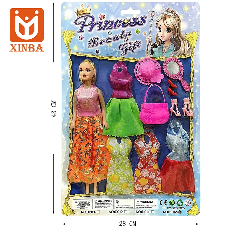 Princess Doll Changes Dress Plastic Dolls With Different Accessories Cartoon Play Baby Doll Model Toys