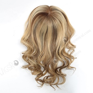 High Quality Bouncy Curl Natural Real Scalp Silk Top PU Front <strong>Open</strong> Weft Clip on Human Hair Crown <strong>Topper</strong> - Product Image 5