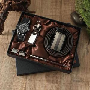 Set de Regalo para Hombre: Reloj, Cartera, Llavero y Perfume - Cuero PU Marrón, Regalo Promocional Empresarial, Económico, con Serigrafía - Product Image 5