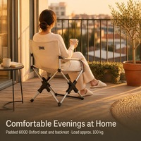Chaise de jardin moderne en aluminium ultraléger 600D Oxford noire, mobilier d'extérieur, pliable, portable, pour le camping, la plage, le pique-nique, l'école
