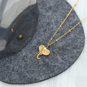 Wholesale New Fashion Fine Jewelry Ball Gold Plated <b>Chain</b> Stainless Steel <b>Initial</b> Elephant Pendant Necklace Women Party - Product Image 4