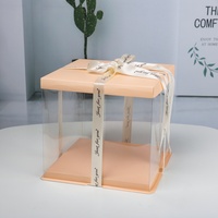 Scatola per torta trasparente alta 10 pollici di buona qualità scatola per torta trasparente in plastica per alimenti per animali domestici con finestra trasparente