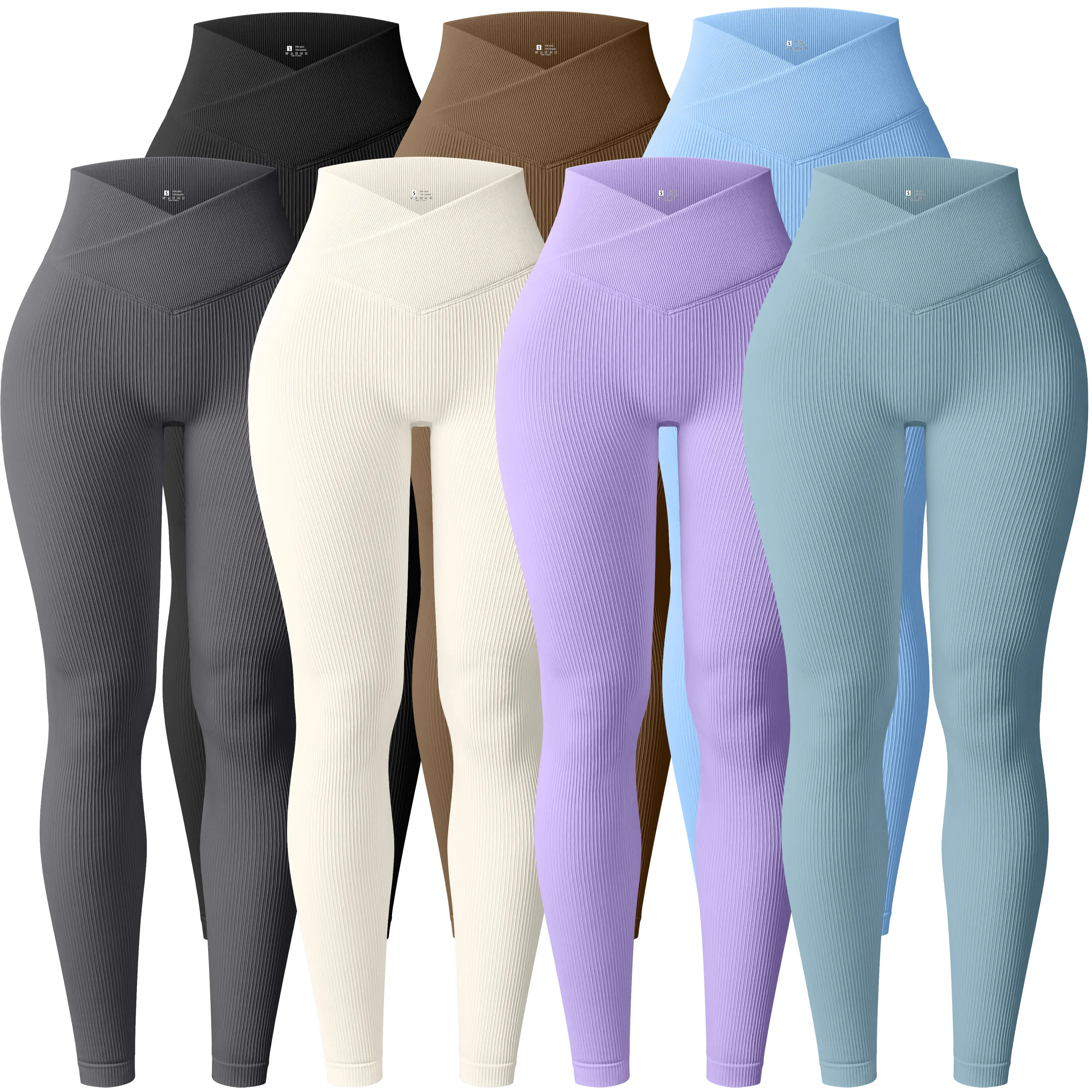 Venta caliente V Cintura Fitness Pantalones Levantamiento de glúteos Mujeres Entrenamiento Leggings