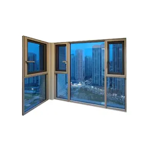 Nuevo estilo, venta al por mayor, parrillas de ventana de metal, diseño de marco de aluminio, ventana abatible