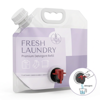 Pochettes souples à bec verseur grande capacité 3L 5L avec robinet, pour recharge de savon liquide et détergent, emballage de recharge autoportant