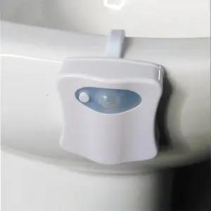 Veilleuse de siège de toilette à capteur de mouvement intelligent 8 couleurs rétro-éclairage pour cuvette de toilette Led Luminaria lampe WC toilette