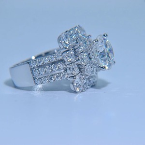 แหวนเพชรคุณภาพสูงสำหรับงานหมั้นและงานแต่งงาน เพชร VVS รับรองโดย IGI แหวนเพชรเงินแท้ S925 สำหรับผู้หญิง ขนาดปรับได้ตามสั่ง - Product Image 2