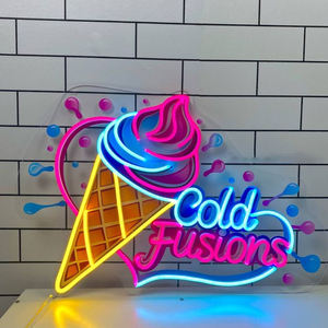 Custom gelateria Business logo Led illuminazione segno decorazione da parete Led insegna al Neon per la pubblicità del negozio - Product Image 2