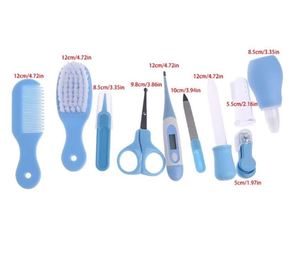 9 pièces Silicone bébé produits Kit de soins de santé ensemble Portable maison utilisé bébé soins Kit cadeaux bébé toilettage ensemble fournitures médicales - Product Image 6