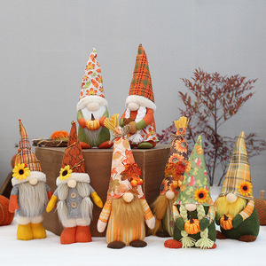 Thanksgiving Harvest Festival Sunflower Fabric Dolls Decorative Gnomes For Home <b>Window</b> Display Autumn Theme - Product Image 1