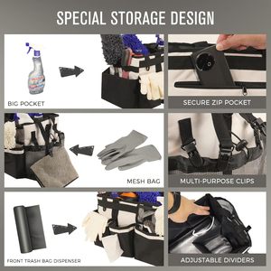 Muestra Gratuita de Fábrica, Bolsa de Herramientas de Gran Capacidad Personalizable para Detallado de Autos, Bolsa de Kit de Lavado de Autos, Bolsa de Limpieza para Autos - Product Image 3