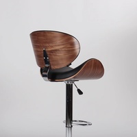 Tabouret de bar haut de gamme avec structure en bois et chaise pivotante réglable en hauteur en métal pour usage commercial