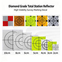 Etiquetas reflectantes de grado diamante para estación total, reflector de topografía amarillo fluorescente, PVC PET reflectante imprimible