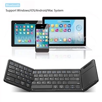 Keyboard lipat tiga lipat portabel, Bluetooth dengan Touchpad sensitif untuk iPad iPhone ponsel pintar Laptop dan Tablet