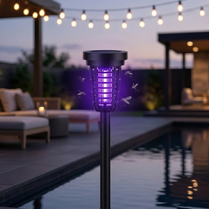 Repelente de Mosquitos <span class=keywords><strong>Solar</strong></span> con Luz LED, Impermeable, para Jardín, Césped, Patio, con Luz Púrpura, Trampa Eléctrica con Estaca - Product Image 1