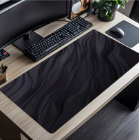Tapis de souris gaming artistique style Streamline, tissu micro-tissé premium et caoutchouc, tapis de bureau étendu avec bords cousus et base antidérapante