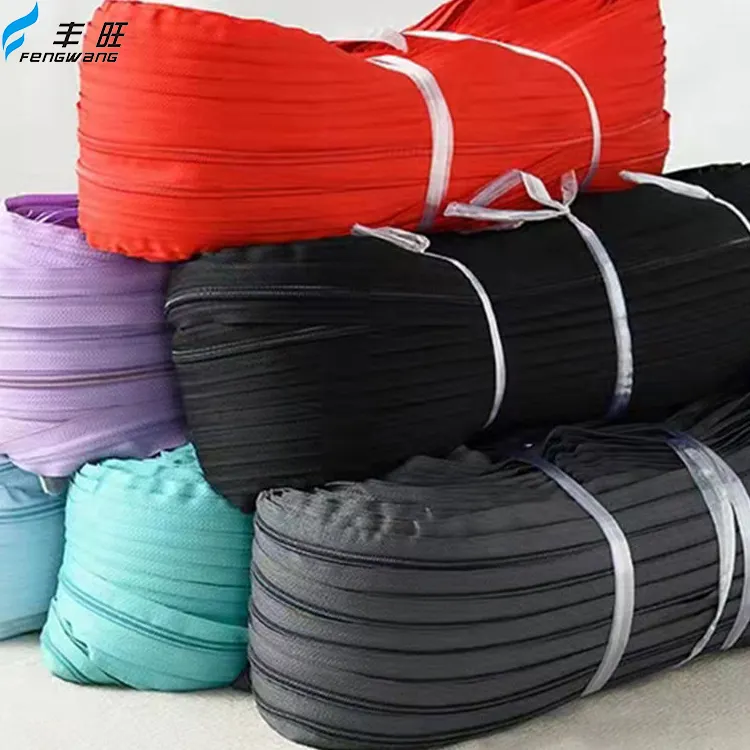 Dây kéo bán buôn không có 3 5 7 8 10 đầy màu sắc 200 mét bằng cách cuộn chuỗi dài cuộn túi ngủ Nylon dây kéo CuộN