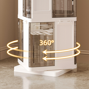 Nhà gấp hộp lưu trữ 360 độ xoay Kệ phòng khách phòng ngủ kệ sách nhiều lớp hợp thời trang Đồ chơi bức tượng trưng bày tủ - Product Image 4