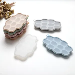 wholesale baby food freezer tray silicone ice cube mold ice cube tray with lid mold for freezer stackable ice trays with covers