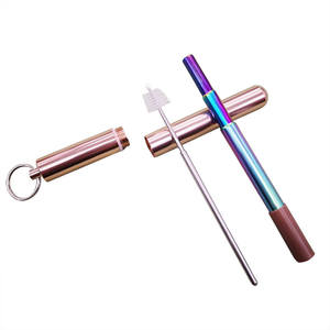Paille métallique pliable avec boîte d'emballage, paille en acier inoxydable <span class=keywords><strong>réutilisable</strong></span> vente directe en usine - Product Image 4